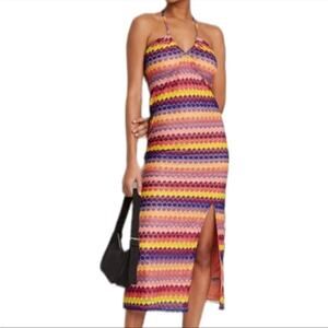 Wild fable Crochet Slip Dress W/ Tie Back , Side Slit Women's X-Small NWT